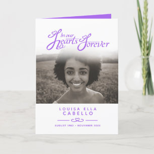 Coeurs éternellement programme funéraire violet bl