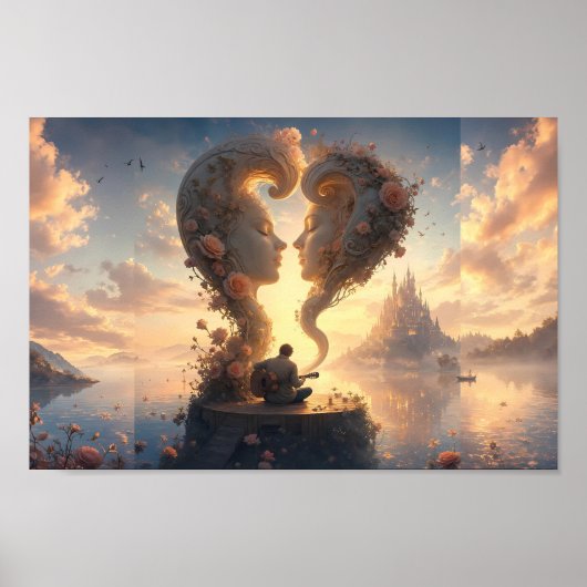 Cœurs éternels à l'aube Poster Fantastique (Devant)