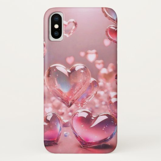 Coeurs étincelants : coque iphone cristal (Dos)