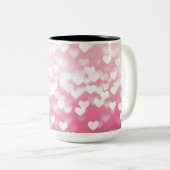 Coeurs étincelants rose Motif Mug café (Devant droit)