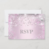 Coeurs étincelants roses RSVP (Devant)