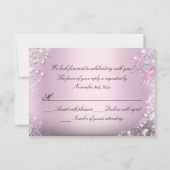 Coeurs étincelants roses RSVP (Dos)