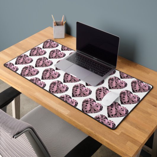 Coeurs fleuris en noir (Bureau 2)