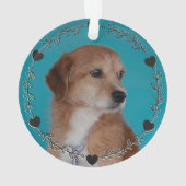 Coeurs Floral Wreath noir Custom Pet Photo (dos)