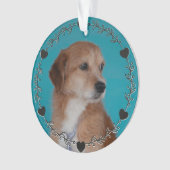 Coeurs Floral Wreath noir Custom Pet Photo (devant)