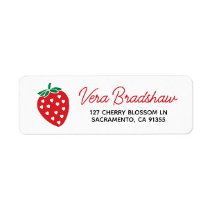 Coeurs fraises Berry Sweet Étiquette de adresse