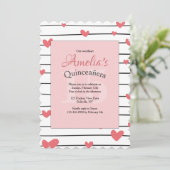 Coeurs Galore Quinceañera Invitation (Debout devant)