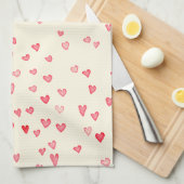 Coeurs gonflables Serviette de cuisine 16" x 24" (Quart Plié)