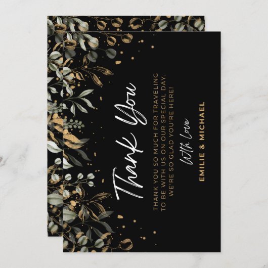 Coeurs Gratuits, carte de remerciements toujours l (Devant / Derrière)