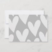 Coeurs gris et blanc Mariage RSVP (Dos)