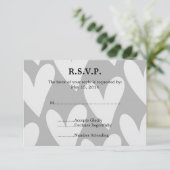 Coeurs gris et blanc Mariage RSVP (Debout devant)