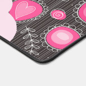 Coeurs gris rose blanc et nom fleuri (Coin)