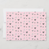 Coeurs gris rose Pingouins Bébé Douche Invitations (Dos)