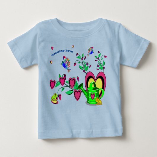 Coeurs - Grossissant T-shirt bébé d'amour (Devant)
