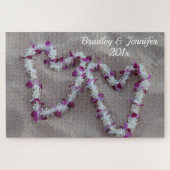 Coeurs hawaïens dans le puzzle de sable (Horizontal)