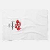 Coeurs heureux Valentine Custom Cuisine Serviette (Horizontal)