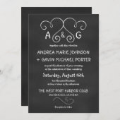 Coeurs joins Cute Invitations De Mariage En Tablea (Devant / Derrière)