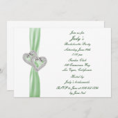 Coeurs Lime Personnalisés Bachelorette Invitation (Devant / Derrière)