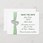 Coeurs Lime Personnalisés Enregistrer La Carte Dat (Devant / Derrière)