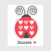 Coeurs Lovebug Ladybug Die Cut Sticker Decal (Feuille)