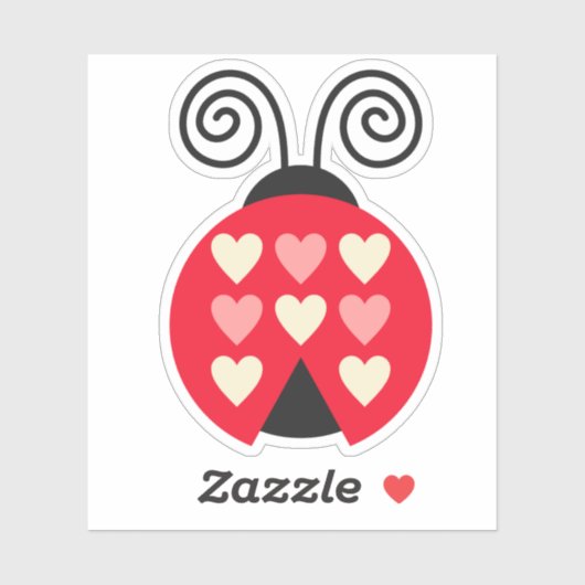 Coeurs Lovebug Ladybug Die Cut Sticker Decal (Feuille)