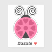 Coeurs Lovebug Ladybug Die Cut Sticker Decal (Feuille)