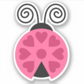 Coeurs Lovebug Ladybug Die Cut Sticker Decal (Devant)