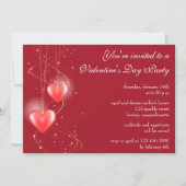 Coeurs lumineux Rouge Saint Valentin Invitation de (Devant)