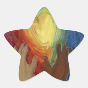 Coeurs & Mains Aimer Diversité Art autocollants