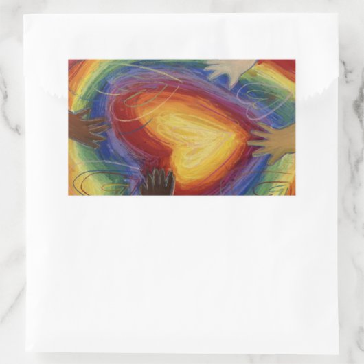 Coeurs & Mains Aimer Diversité Art autocollants (Sac)