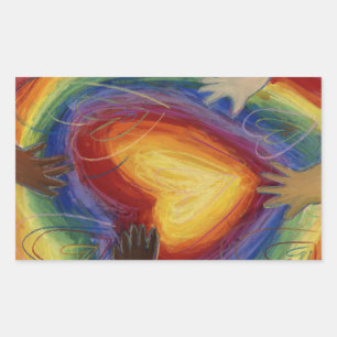 Coeurs & Mains Aimer Diversité Art autocollants