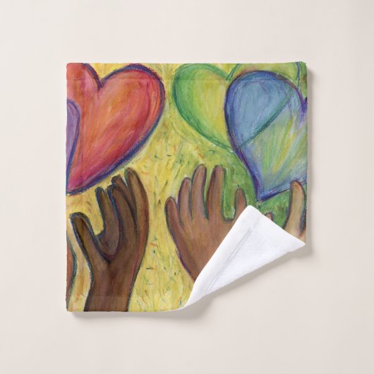 Coeurs & Mains Aimer Diversité Art Serviette (Gant de toilette)