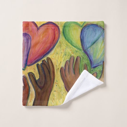 Coeurs & Mains Aimer Diversité Art Serviette (Gant de toilette)