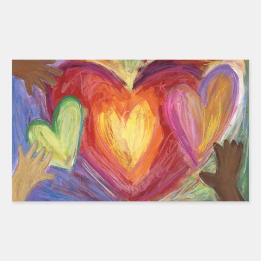 Coeurs & Mains Aimer Diversité Stickers Art Décal (Devant)