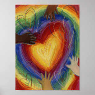 Coeurs & Mains Love Peinture Art Poster Imprimer