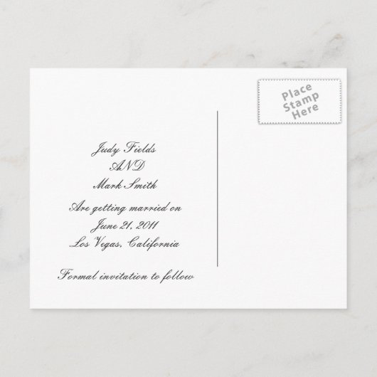 Coeurs Mariage Blanc Enregistrer La Date Carte Pos (Dos)