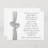 Coeurs Mariage blanc Invitations de douche nuptial (Devant / Derrière)