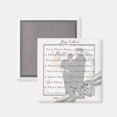 Coeurs Mariage blanc Magnet Carré (Recto/Verso)