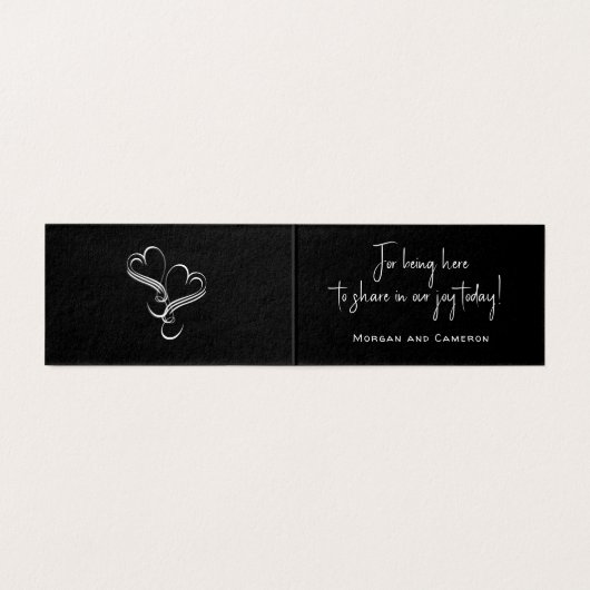 Coeurs Mariage noir Petite Merci Favoris Cartes (Inside Unfolded)