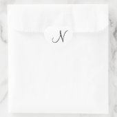 Coeurs mariages Monogramme N Sticker pour phoque M (Sac)
