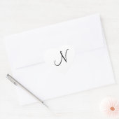Coeurs mariages Monogramme N Sticker pour phoque M (Enveloppe)