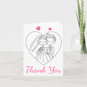 Cœurs Merci Mariée Et Marié Mariage Rose