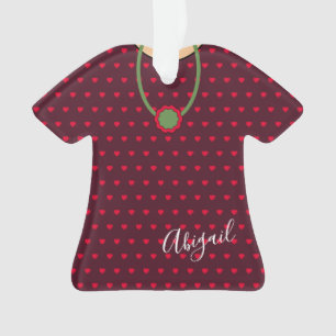 Coeurs mignonnés Folk Art habiller Noël TShirt
