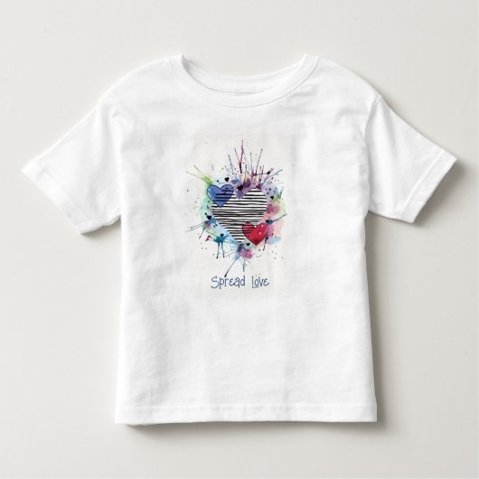 Cœurs mignons et lavis à l'aquarelle T-Shirt (Devant)