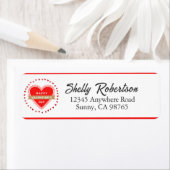 Coeurs mignons Étiquettes de adresse de Valentine (En situation)