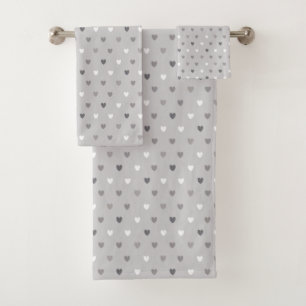 Coeurs minuscules de polka aux nuances du gris