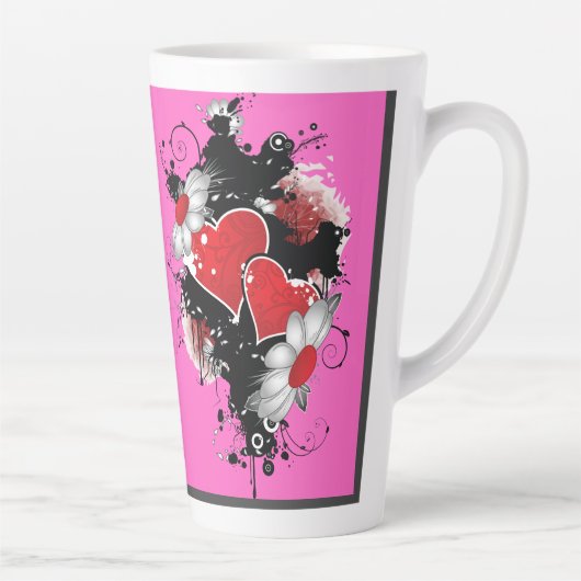 Coeurs mixtes Design Latte Mug (Droite)
