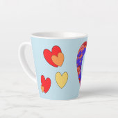 Coeurs Modèle photo Cust. BG Latte Mug (Angle gauche)