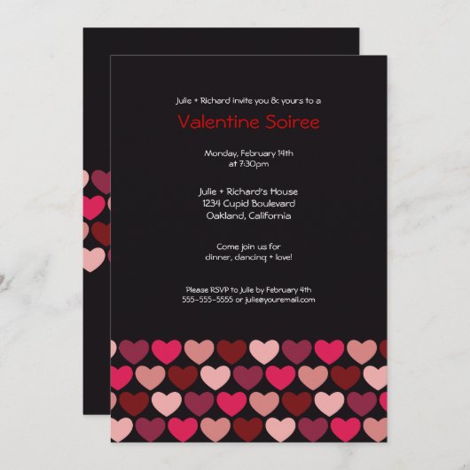 Coeurs modernes| Invitation de la Saint Valentin (Devant / Derrière)