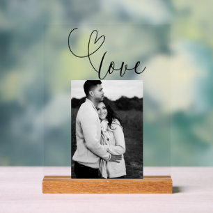 Cœurs modernes Mariage Amour Photo Noir Blanc